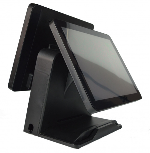 Сенсорный POS Терминал OKPOS 15 Black со вторым экраном (Intel Core i5-2410M (1.70 GHz), 8GB DDR3, SSD 128 Gb)
