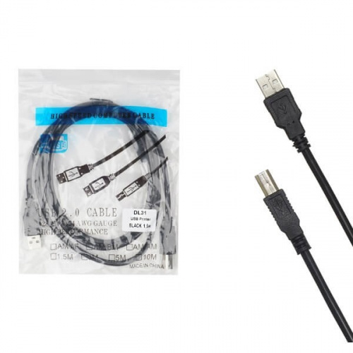 Кабель для принтера USB2.0 M/M с фильтром 1,5м (Black) Кабель для принтера USB2.0 M/M с фильтром 1,5м (Black)