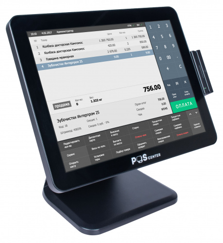 Сенсорный моноблок POSCenter POS101 Pro (15", PCAP, N100, RAM 4Gb, SSD M2 128Gb, MSR) без ОС фото 2